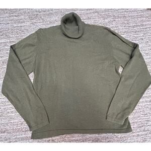 Woolrich Laurel Green 100% Cotton Turtleneck Womens Lightweight Sweater Size L